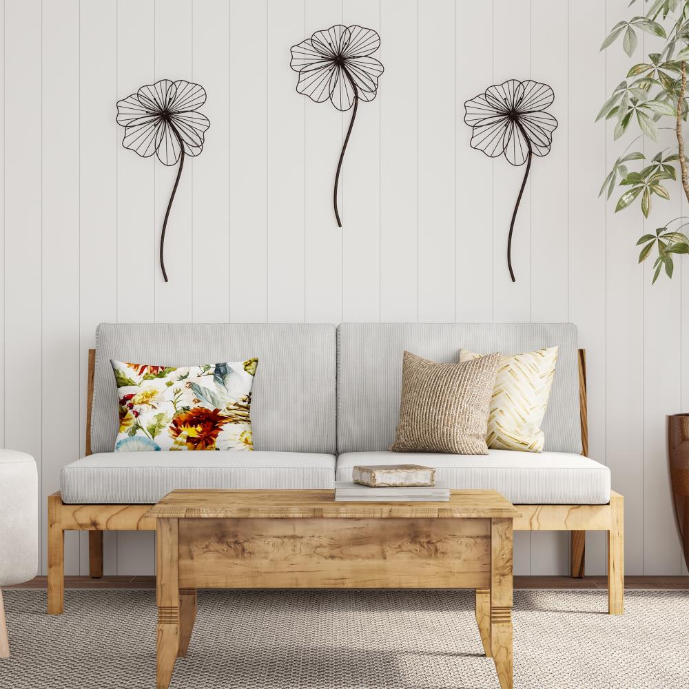 Hastings Home Brown Metal Flower Wall Accent 486682CZH