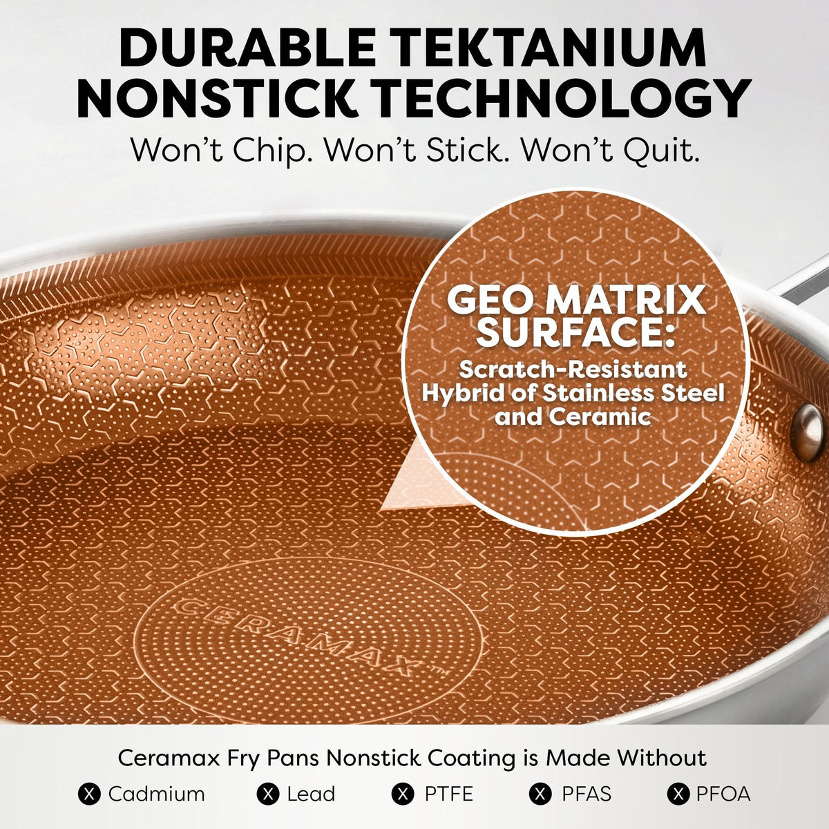 CERAMAX Tektanium 12-Piece Hybrid Stainless Steel Cookware Set