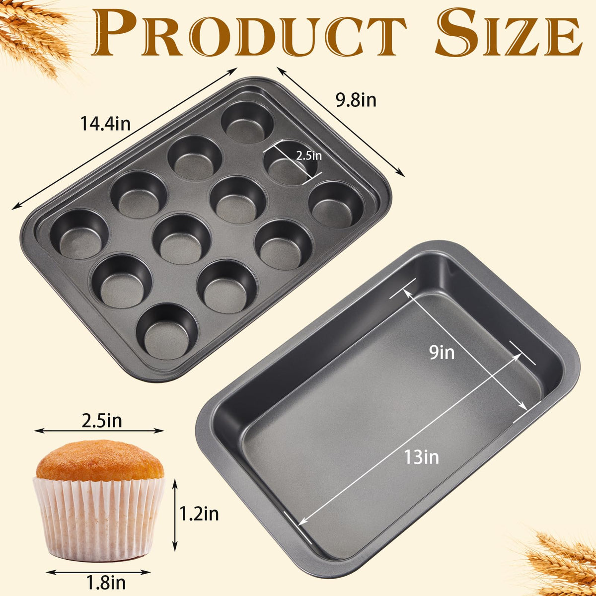 2-Piece Carbon Steel Nonstick Bakeware Set with Lids