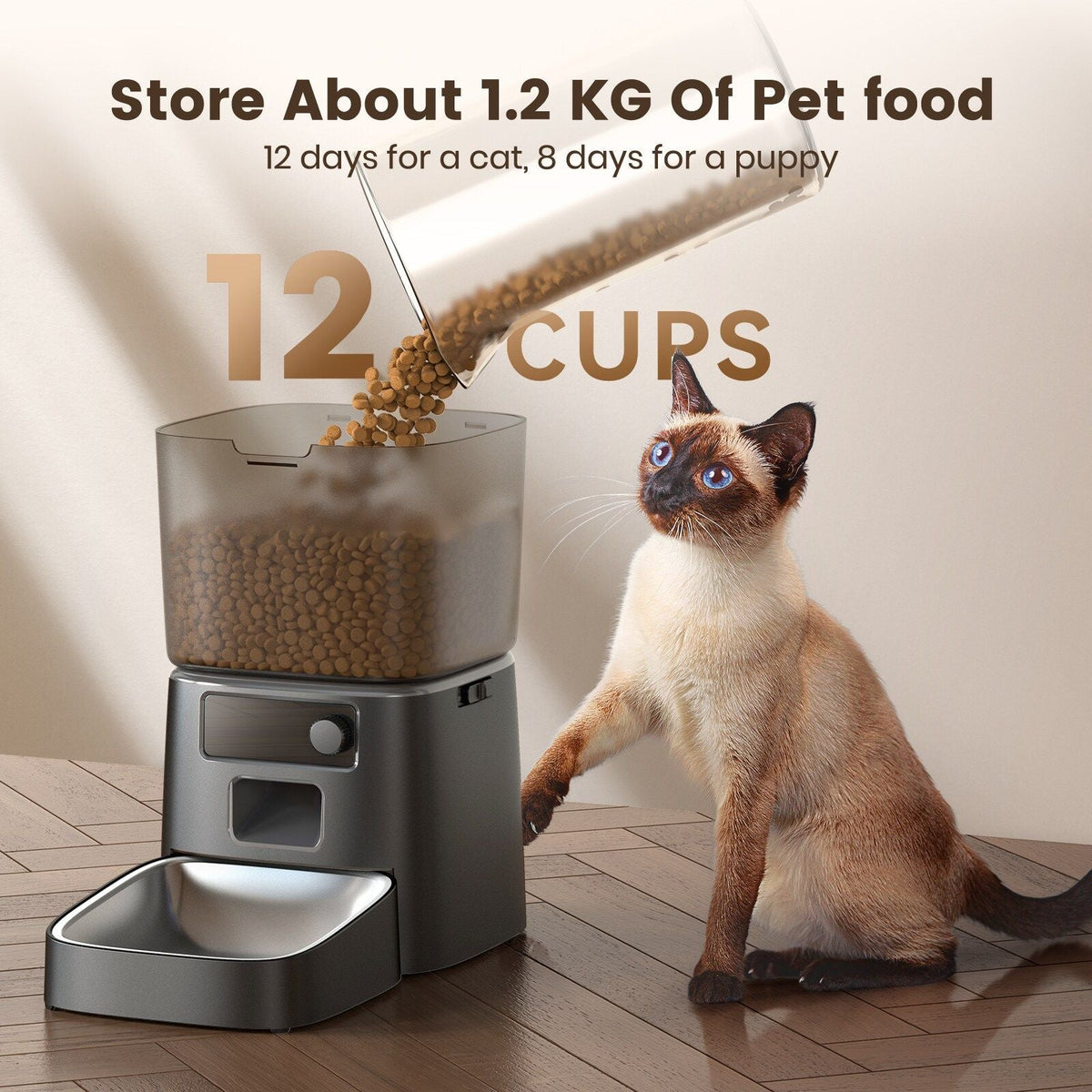 oneisall WiFi Automatic Cat Feeder CW15015