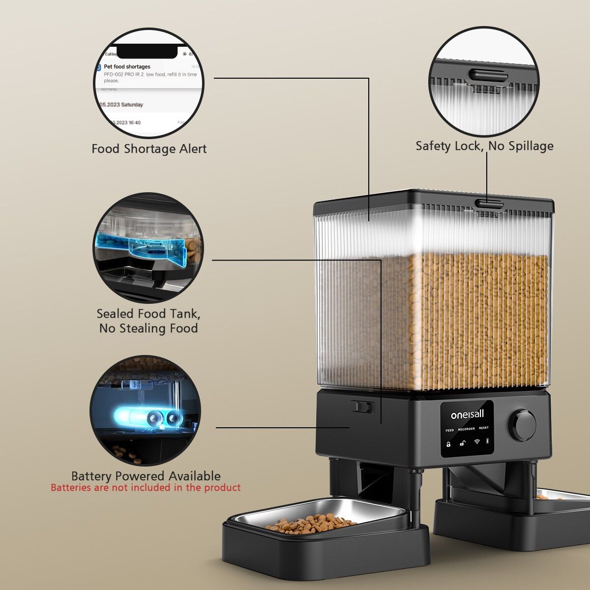 oneisall Automatic Cat Feeder CW15007