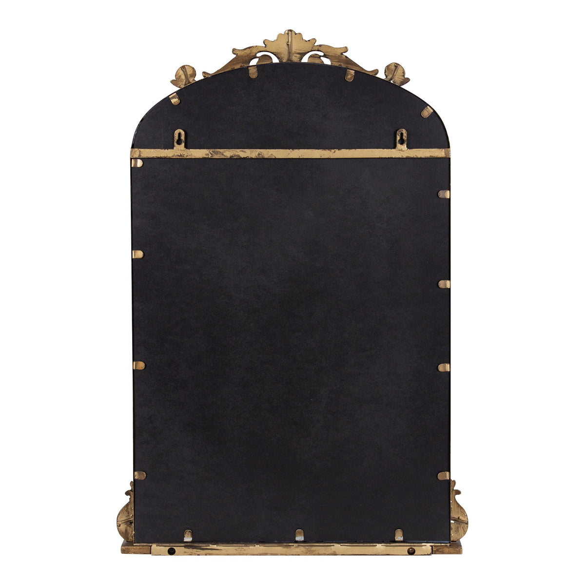Kate and Laurel Gold Framed Wall Mirror with Shelf