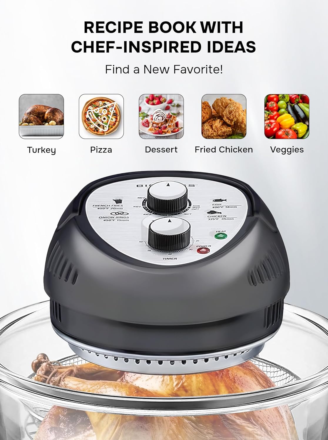 Big Boss 16-Quart Black Air Fryer