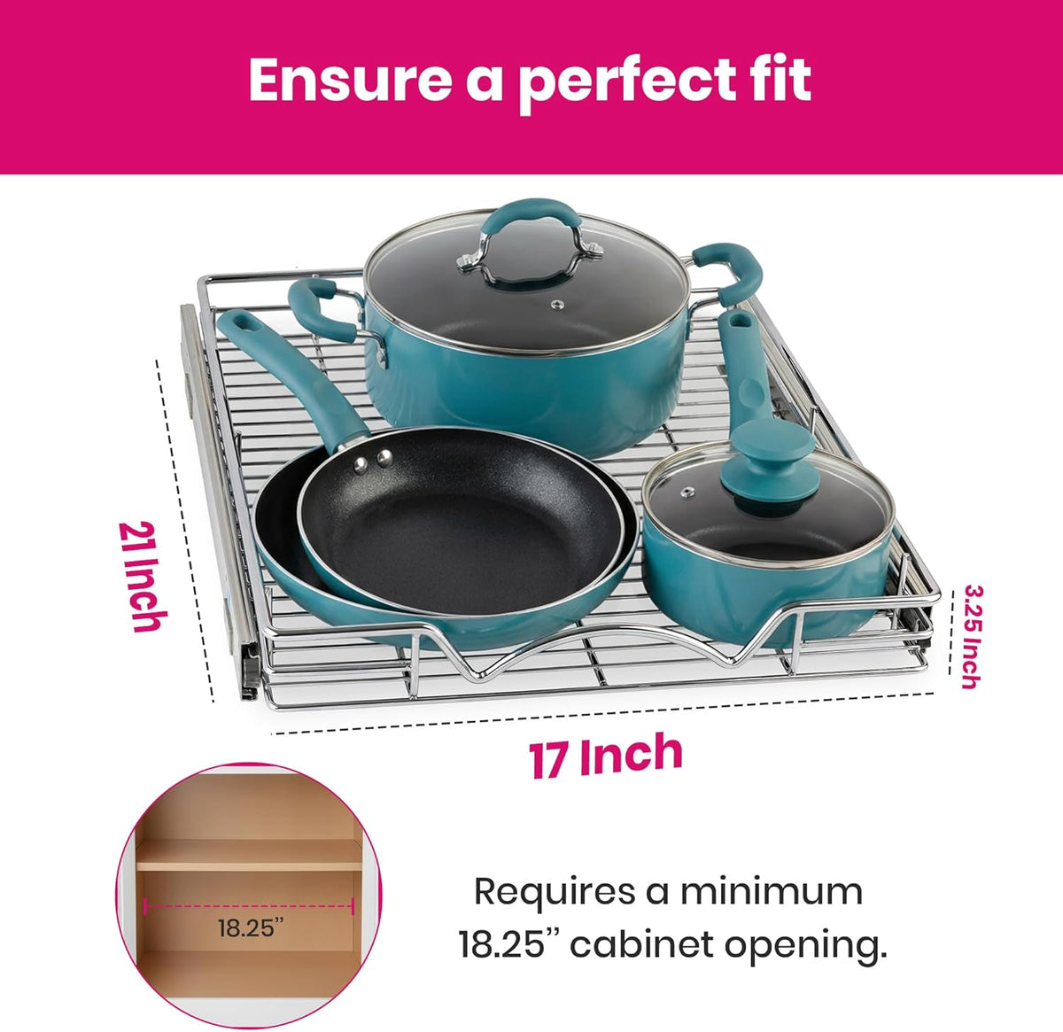 Pull-Out Cabinet Organizer Chrome