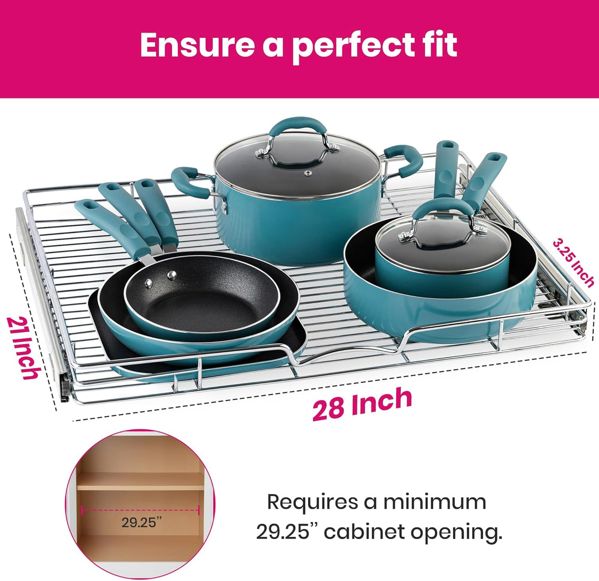 Pull-Out Cabinet Organizer Chrome