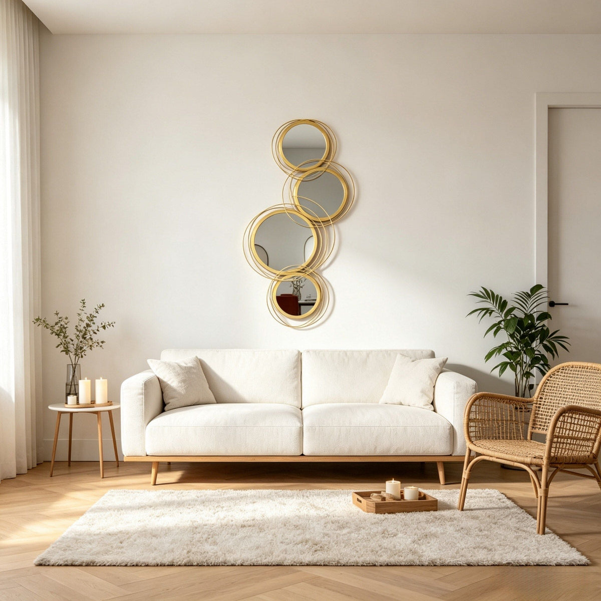 YOSIMFUR Modern Multi Circle Art Wall Mirror DJYC-T3971P585284