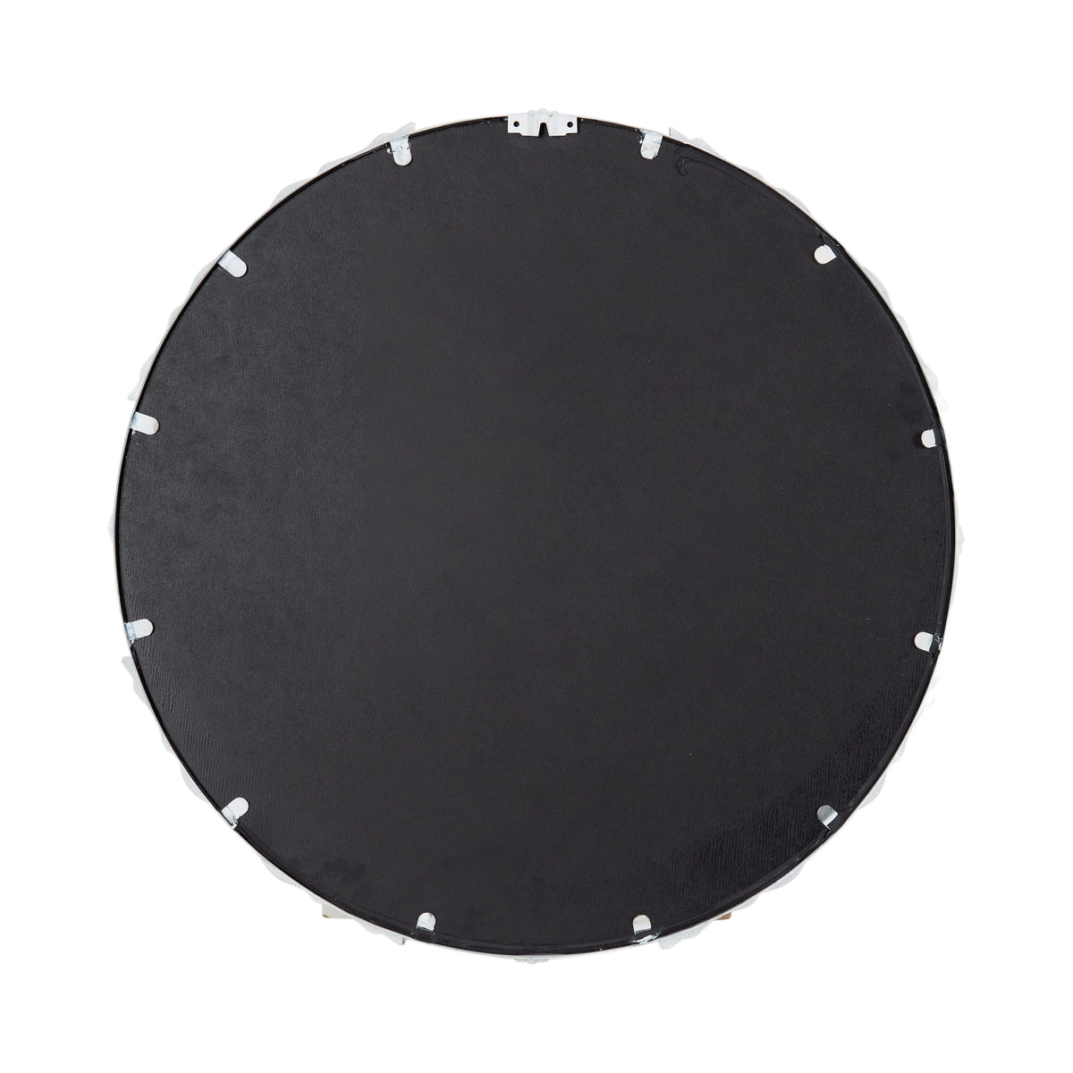 Kate and Laurel Brynley White Round Framed Wall Mirror