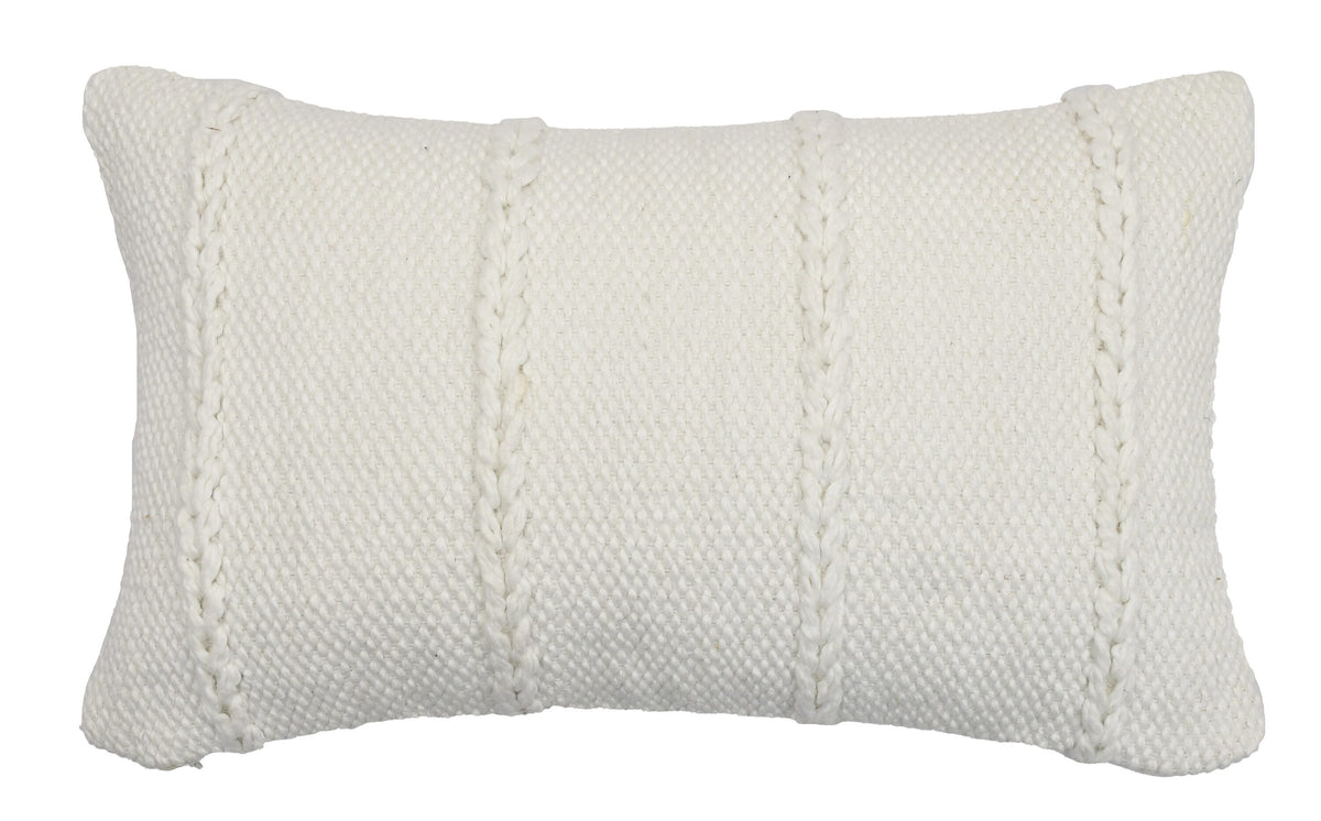 Allen + Roth Ivory Oblong Decorative Pillow VO-SU-2204-005-B