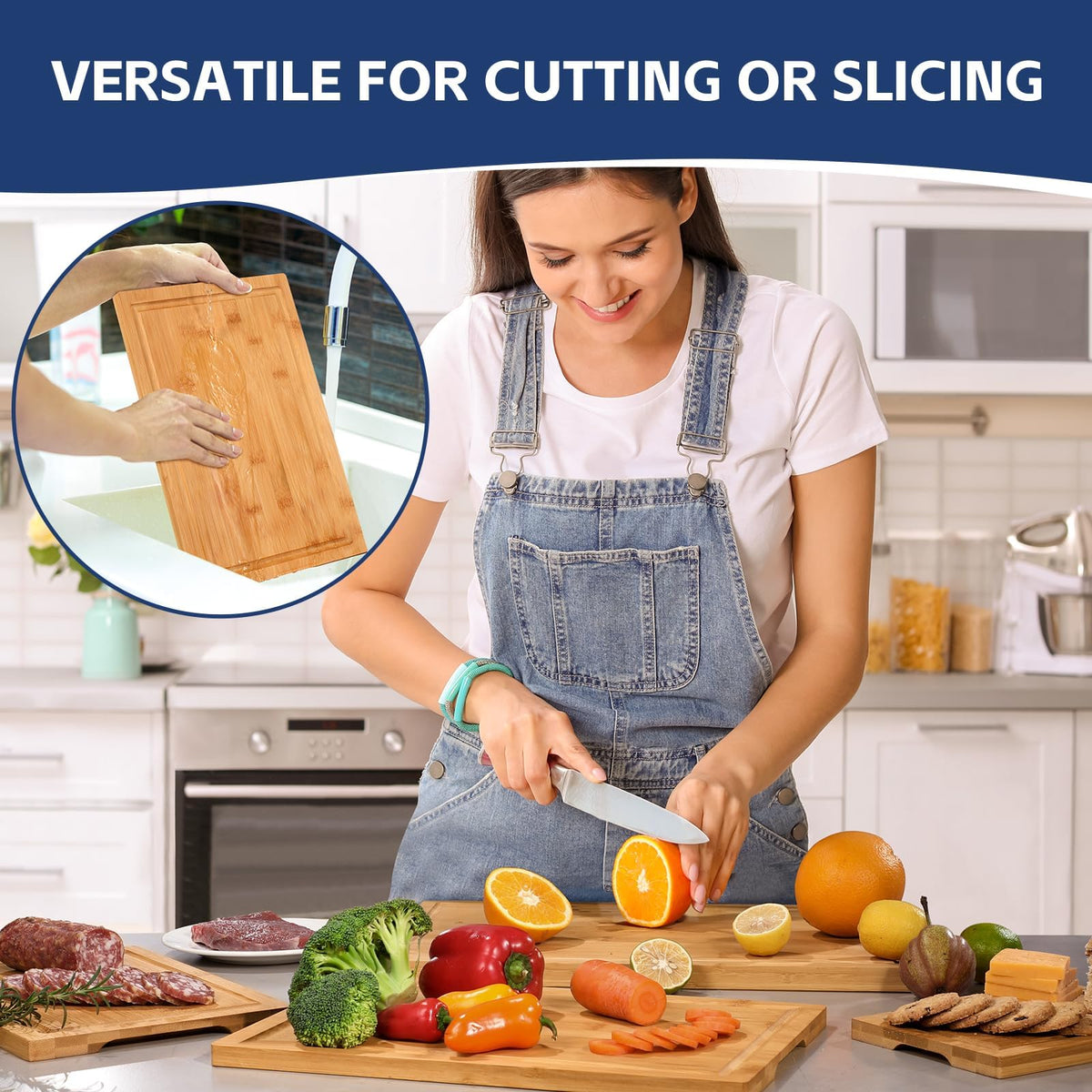 3-Piece Bamboo Cutting Board Set Natural
