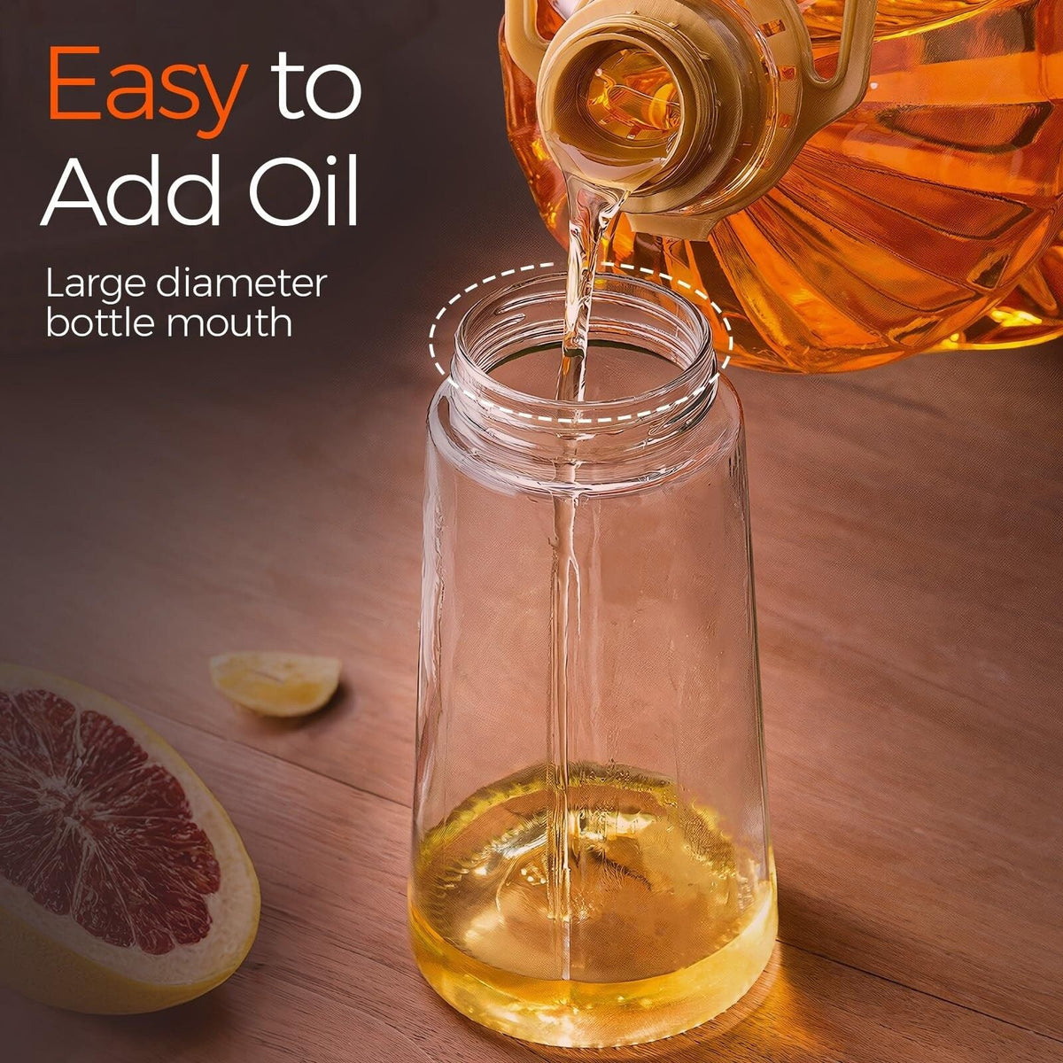 16 oz Dual-Function Glass Oil Sprayer Bottle Set 2-Pack