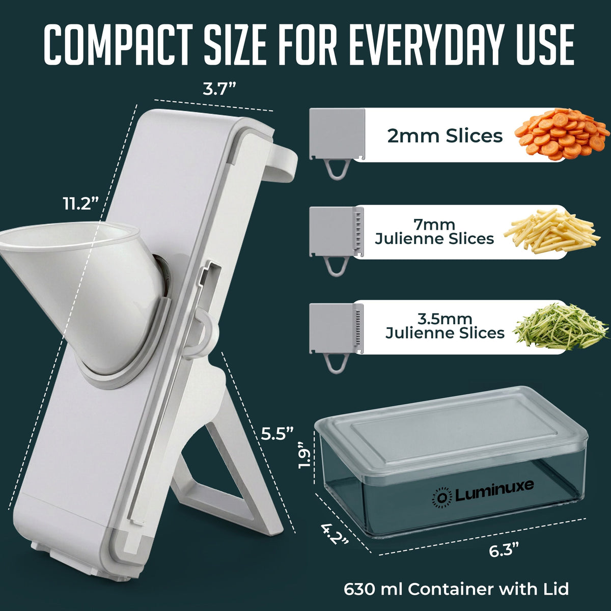 Adjustable Mandoline Vegetable Slicer and Chopper with Container