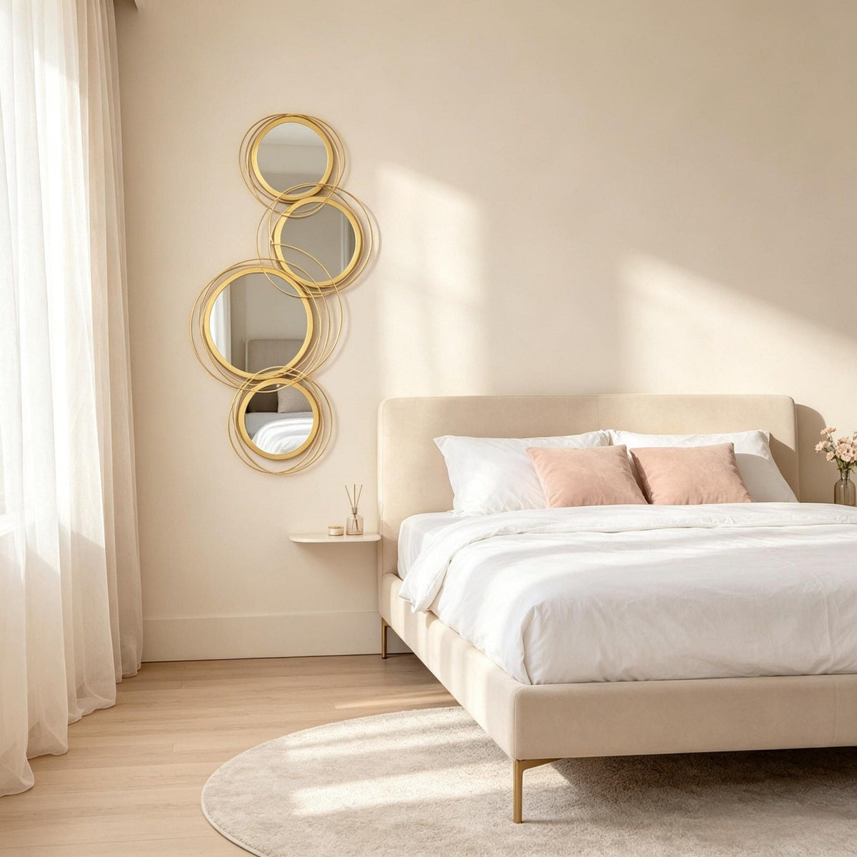 YOSIMFUR Modern Multi Circle Art Wall Mirror DJYC-T3971P585284