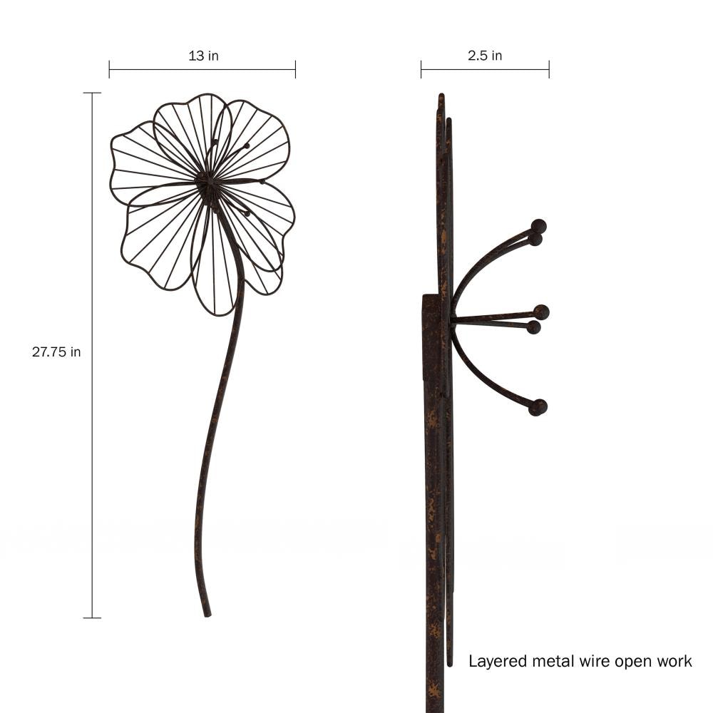 Hastings Home Brown Metal Flower Wall Accent 486682CZH