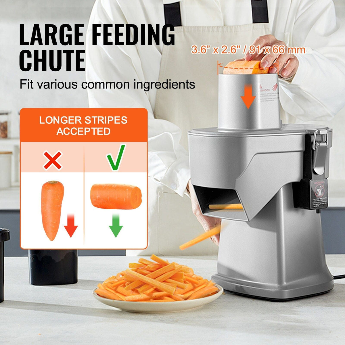 VEVOR 4-in-1 Electric Vegetable Slicer and Chopper with Cut-Resistant Gloves