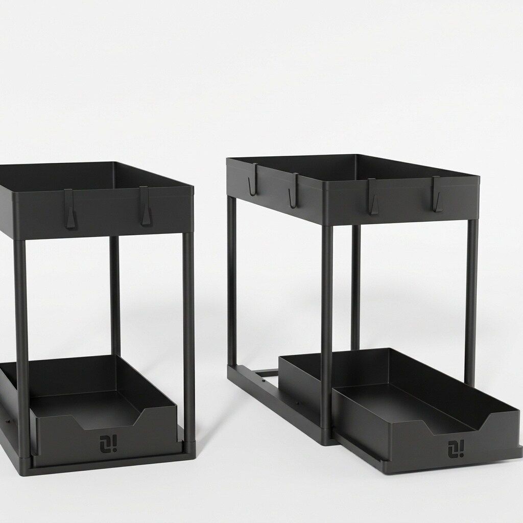 15.5 in. 2-Tier Under-Sink Sliding Cabinet Organizers 2-Pack