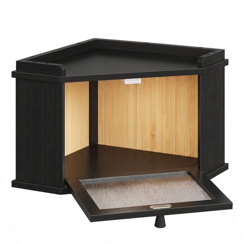 Aoibox Corner Bamboo Bread Box LABWDW4Q