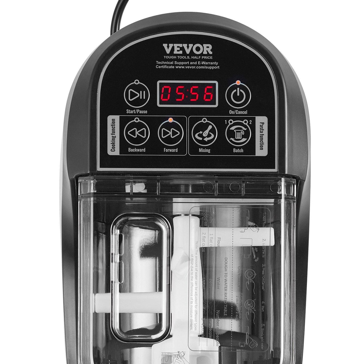 VEVOR 15-Piece Electric Pasta Maker Machine Black