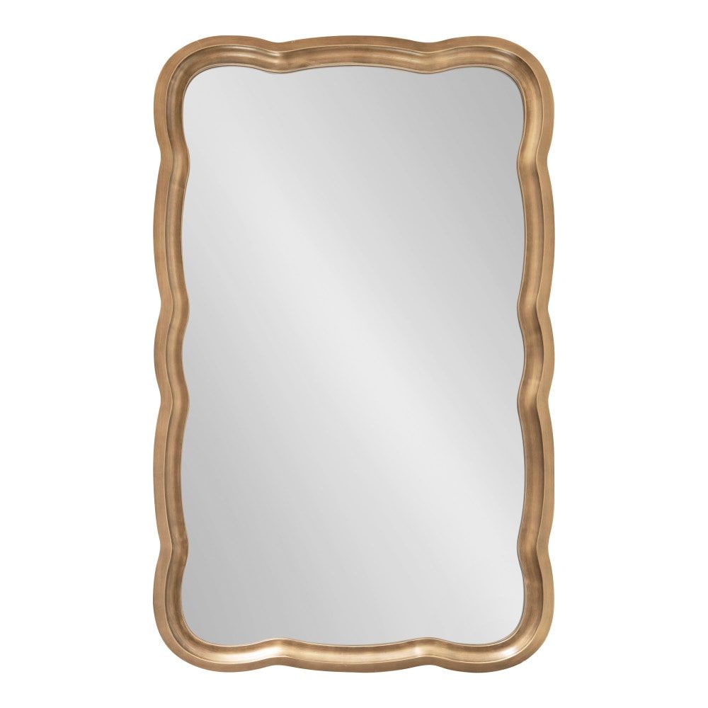 Kate and Laurel Hatherleig Gold Framed Rectangle Wall Mirror