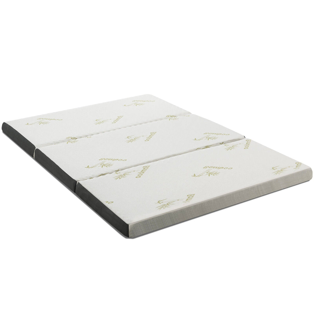 Portable Tri-fold Memory Foam Floor Mattress Topper Portable with Carrying Bag