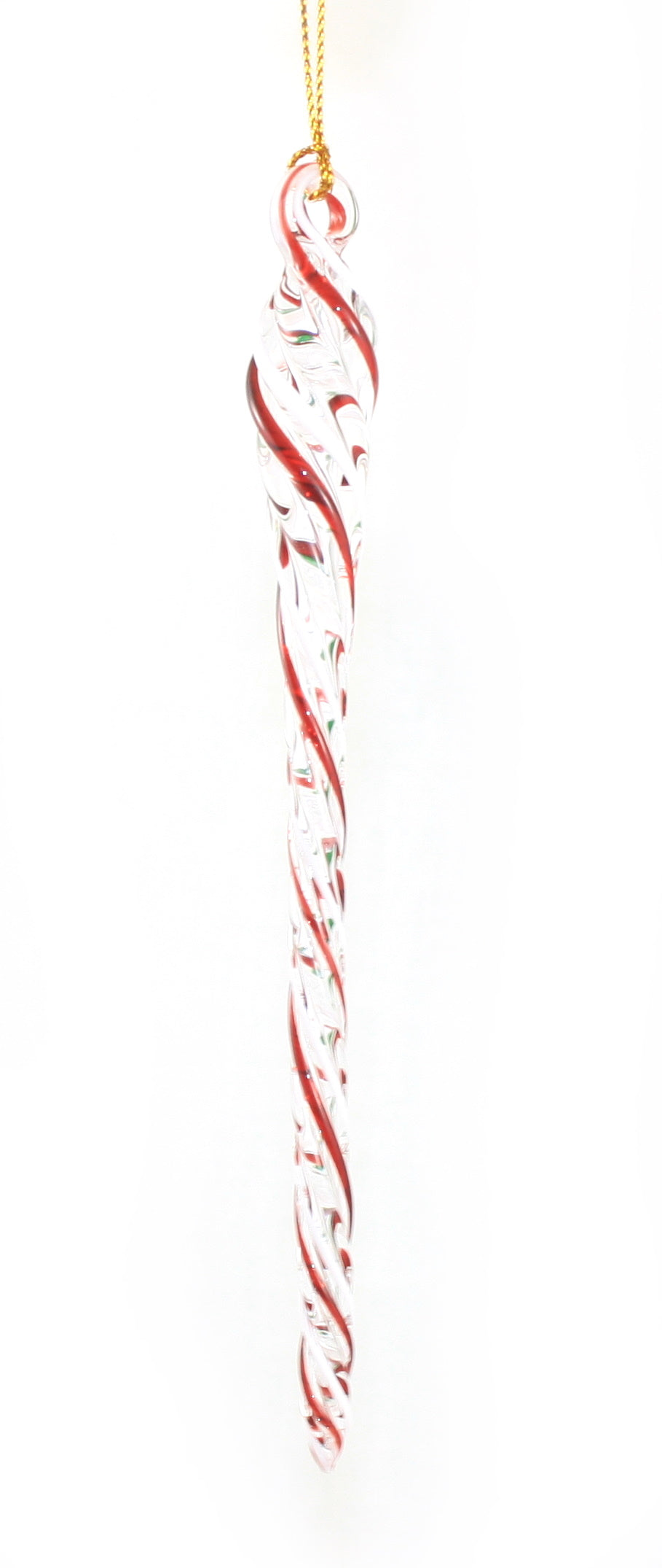 Peppermint Twisted Egyptian Glass Icicle