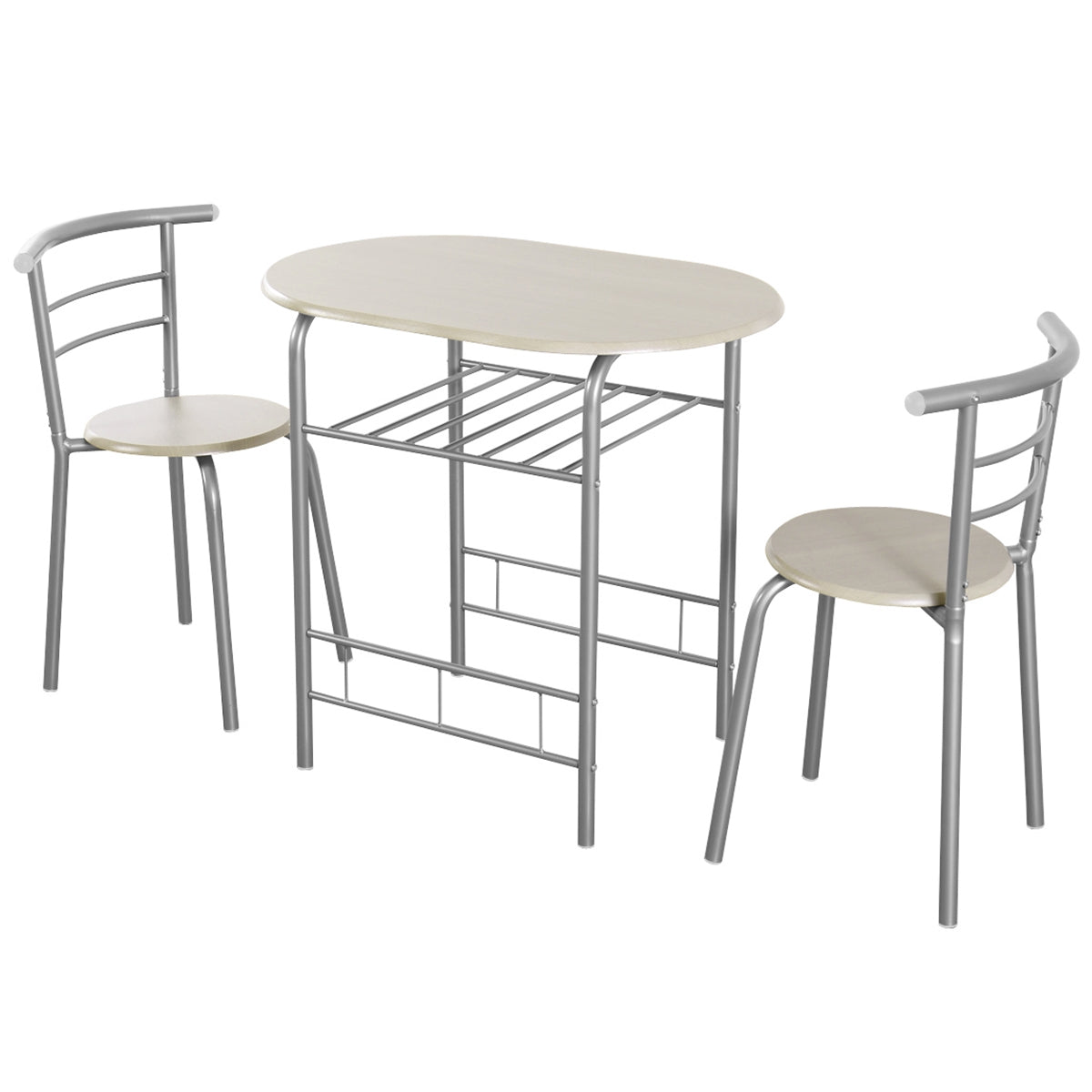3 pcs Home Kitchen Bistro Pub Dining Table 2 Chairs Set