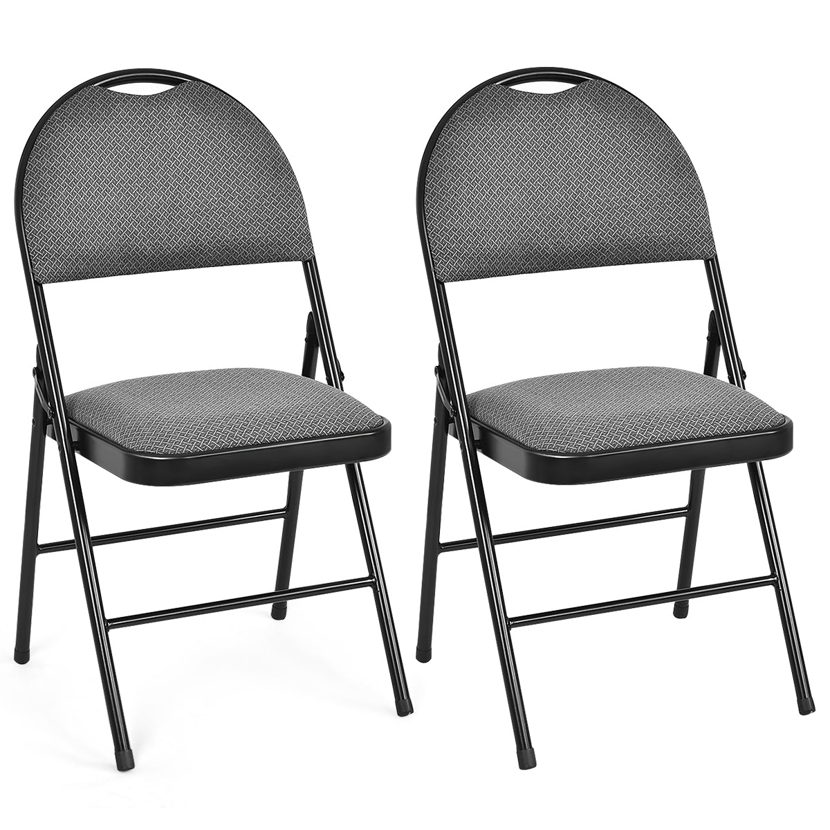 2/4 Pieces Padded Folding Dining Chairs with Backrest