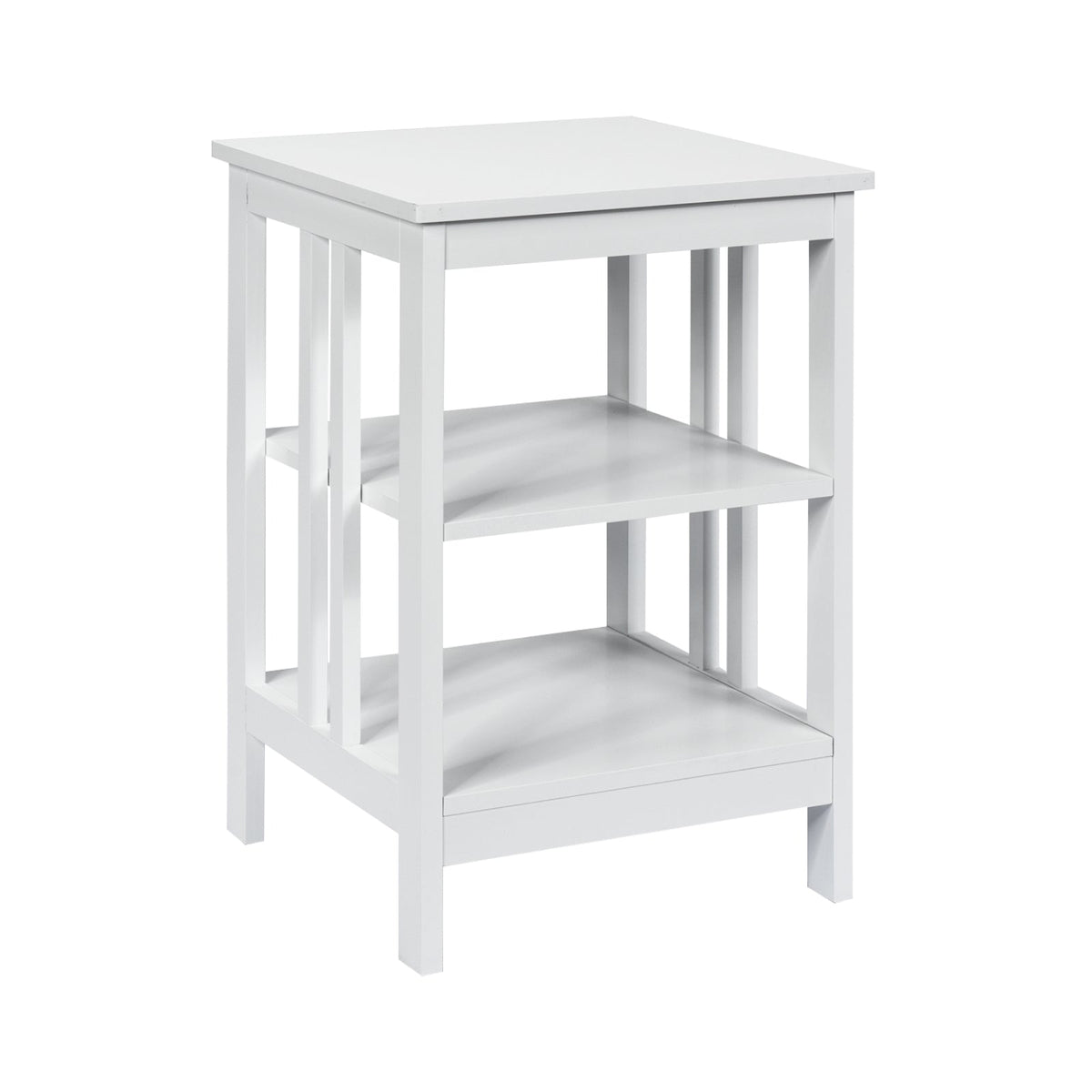 2 Pieces 3-Tier Nightstand with Reinforced Bars and Stable Structure