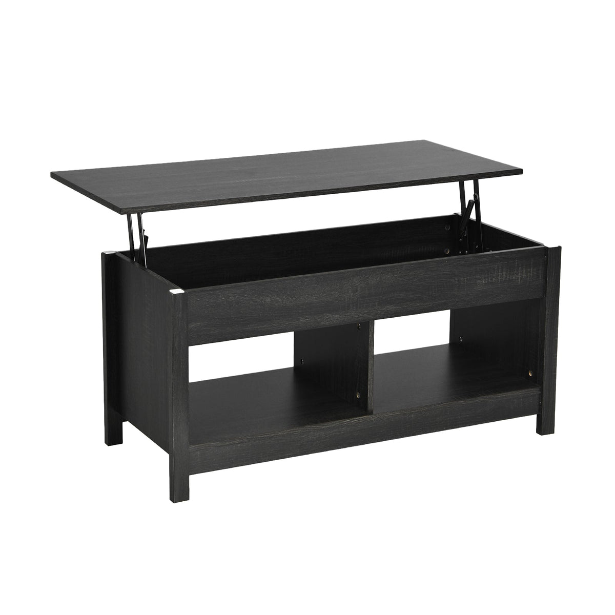 Lift Top Coffee Table with Hidden Storage Compartment and Lower Shelf for Study Room