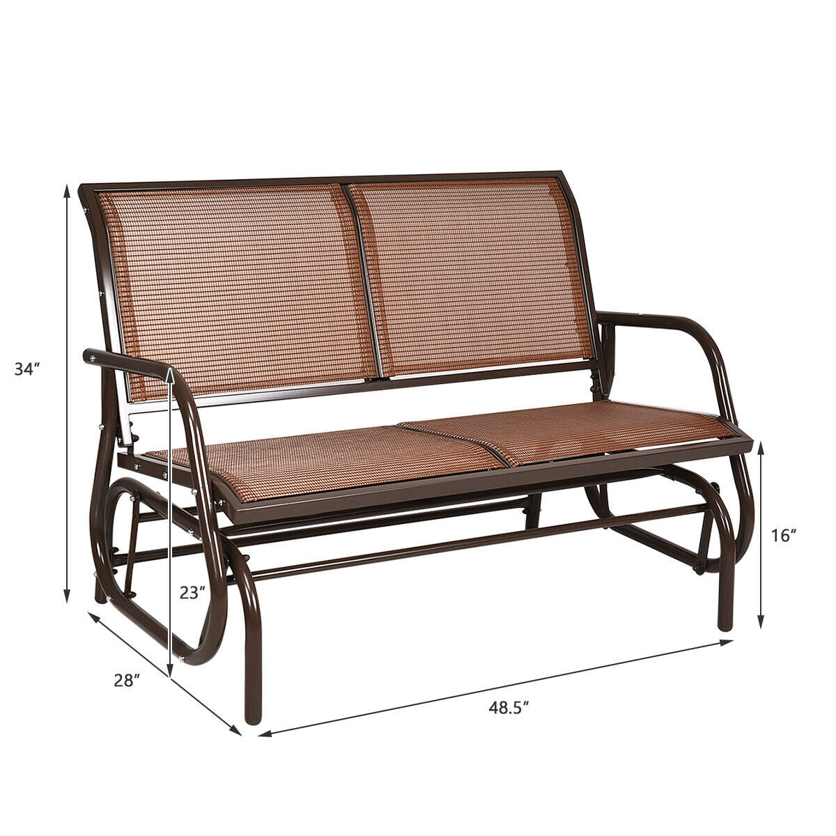 Sillón Planeador Mecedora de Jardín de 48 Pulgadas de Dos Plazas