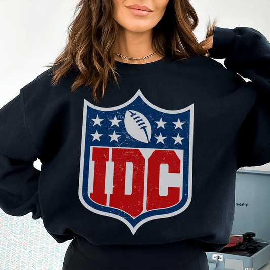 "IDC" – Funny Game Day Football Crewneck Sweatshirt