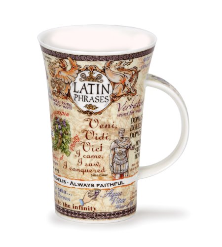 Taza de porcelana fina con frases en latín, estilo Glencoe de Dunoon