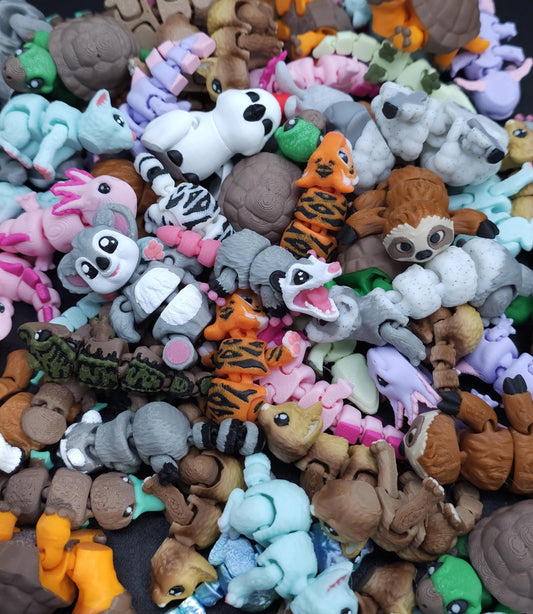 3D Printed Mini Fidget Creature Toy Pack – Sensory Goodie Bag Gift Set
