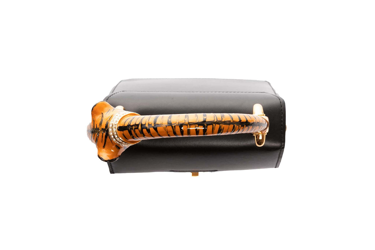 Tiger Bag With Black Italian Leather