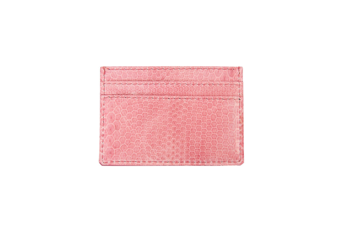 Soft Pink Snake AP Luxury Pet Fashion Double Sided Card Wallet.
