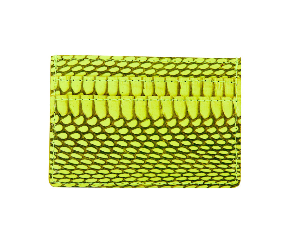 Neon Green Viper Snake Card Wallet