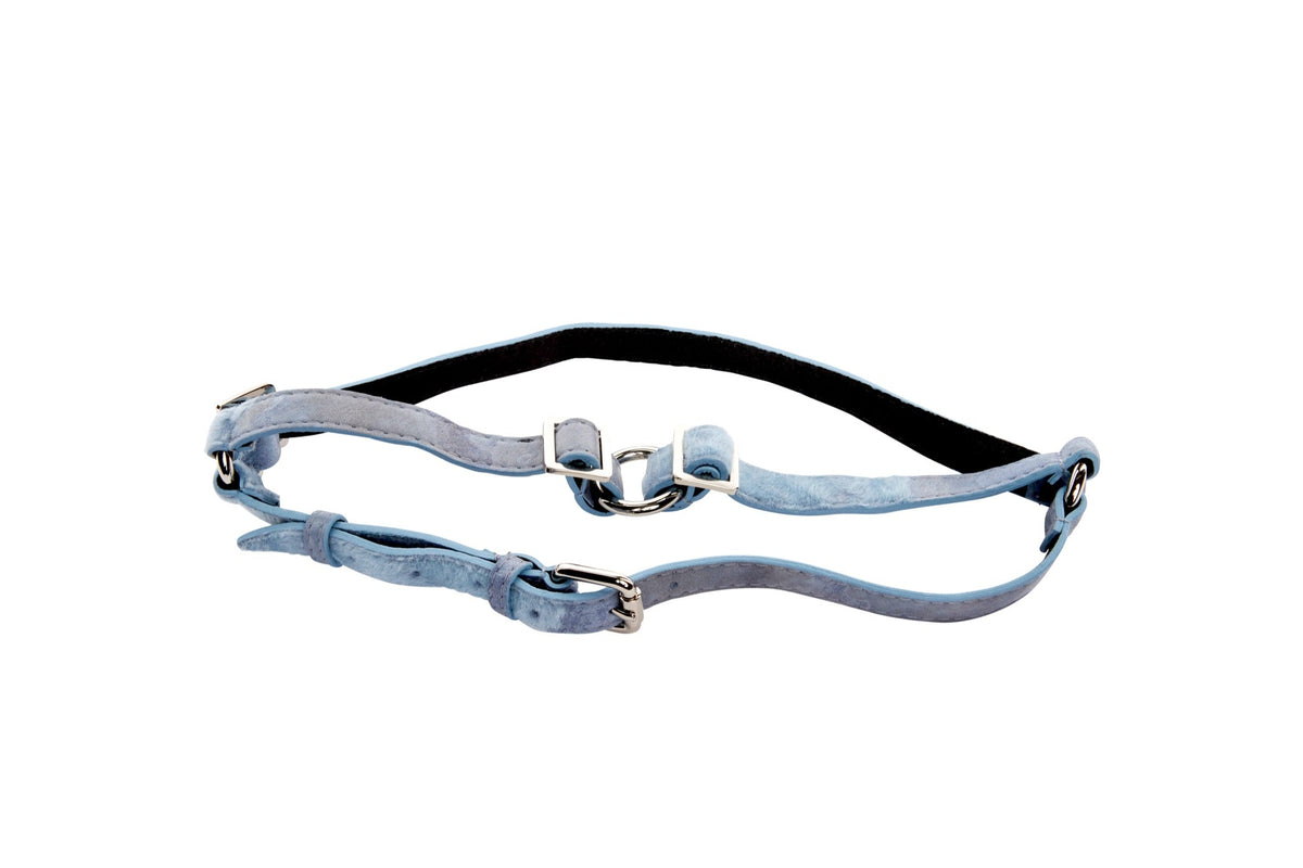 Light Blue Distressed Italian Leather Harness