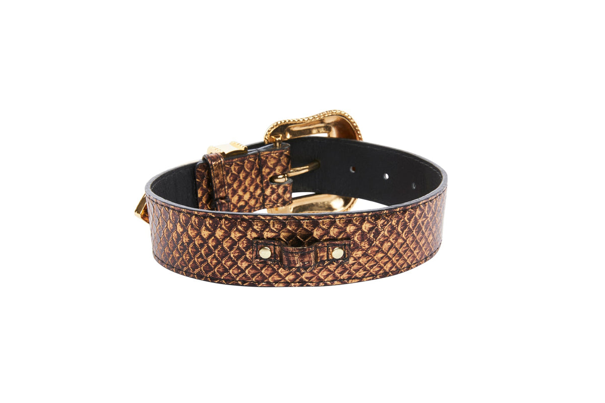 Bronze Gold Snake/Swarovski Crystal Collar