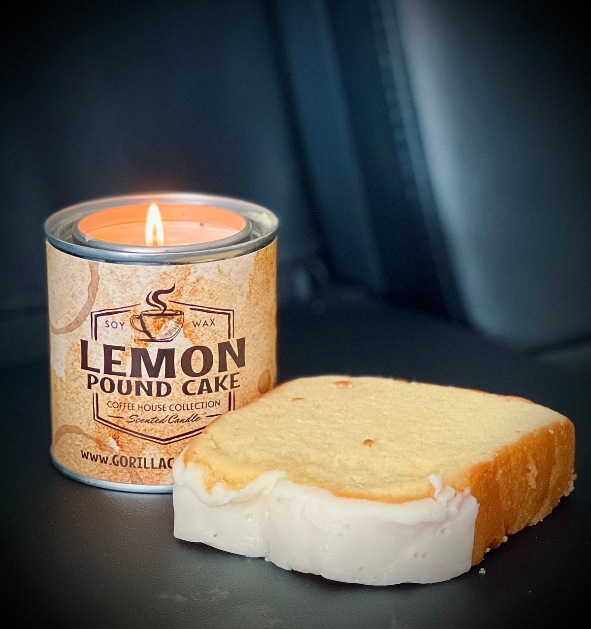 Lemon Pound Cake Soy Candle 8 Ounce In Half Pint Paint Can With Lid Natural Soy Wax Scent