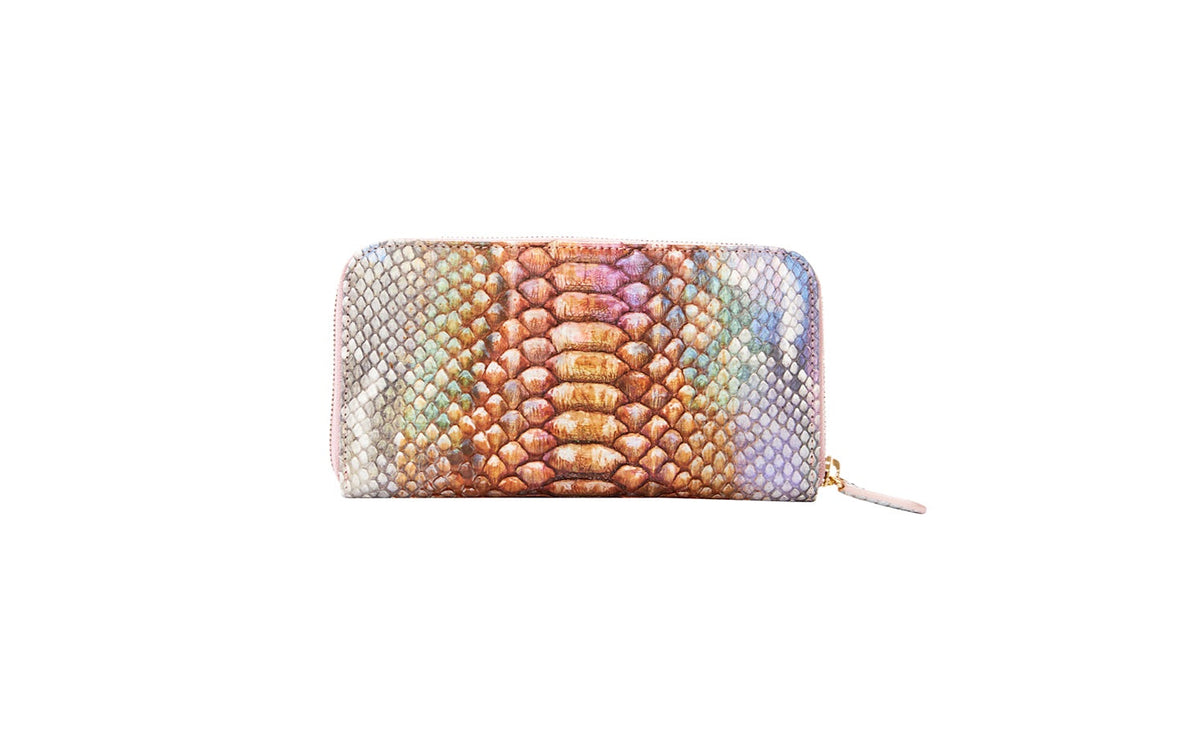 Iridescent Python Zip Wallet
