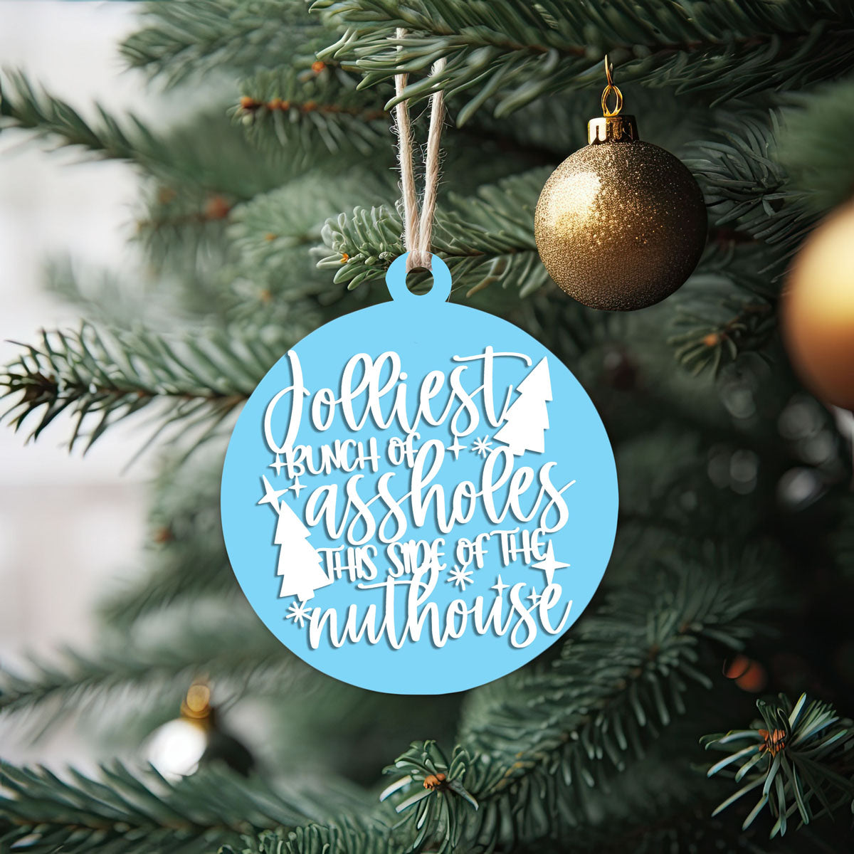 Imperfect Jolliest Handcrafted Wooden 3D Christmas Ornament Set Limited Edition Tree Decor