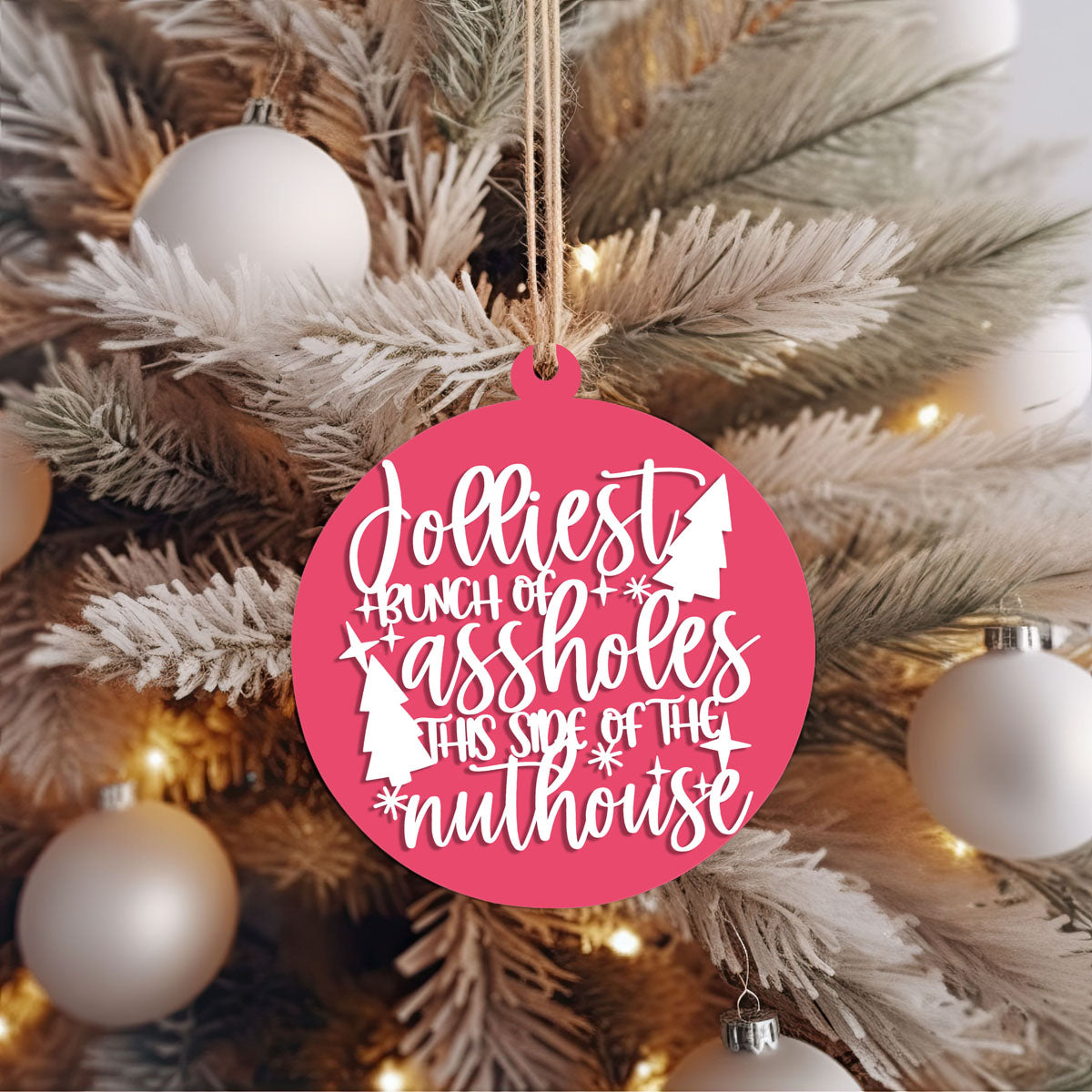 Imperfect Jolliest Handcrafted Wooden 3D Christmas Ornament Set Limited Edition Tree Decor