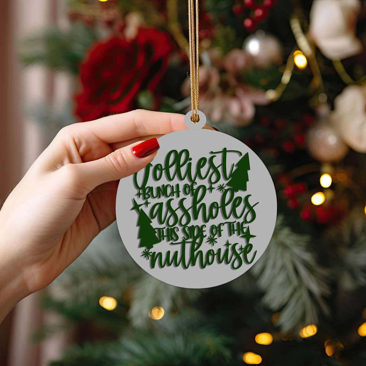 Imperfect Jolliest Handcrafted Wooden 3D Christmas Ornament Set Limited Edition Tree Decor