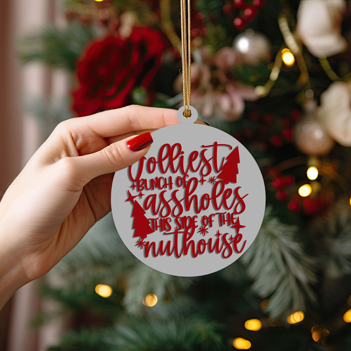 Imperfect Jolliest Handcrafted Wooden 3D Christmas Ornament Set Limited Edition Tree Decor