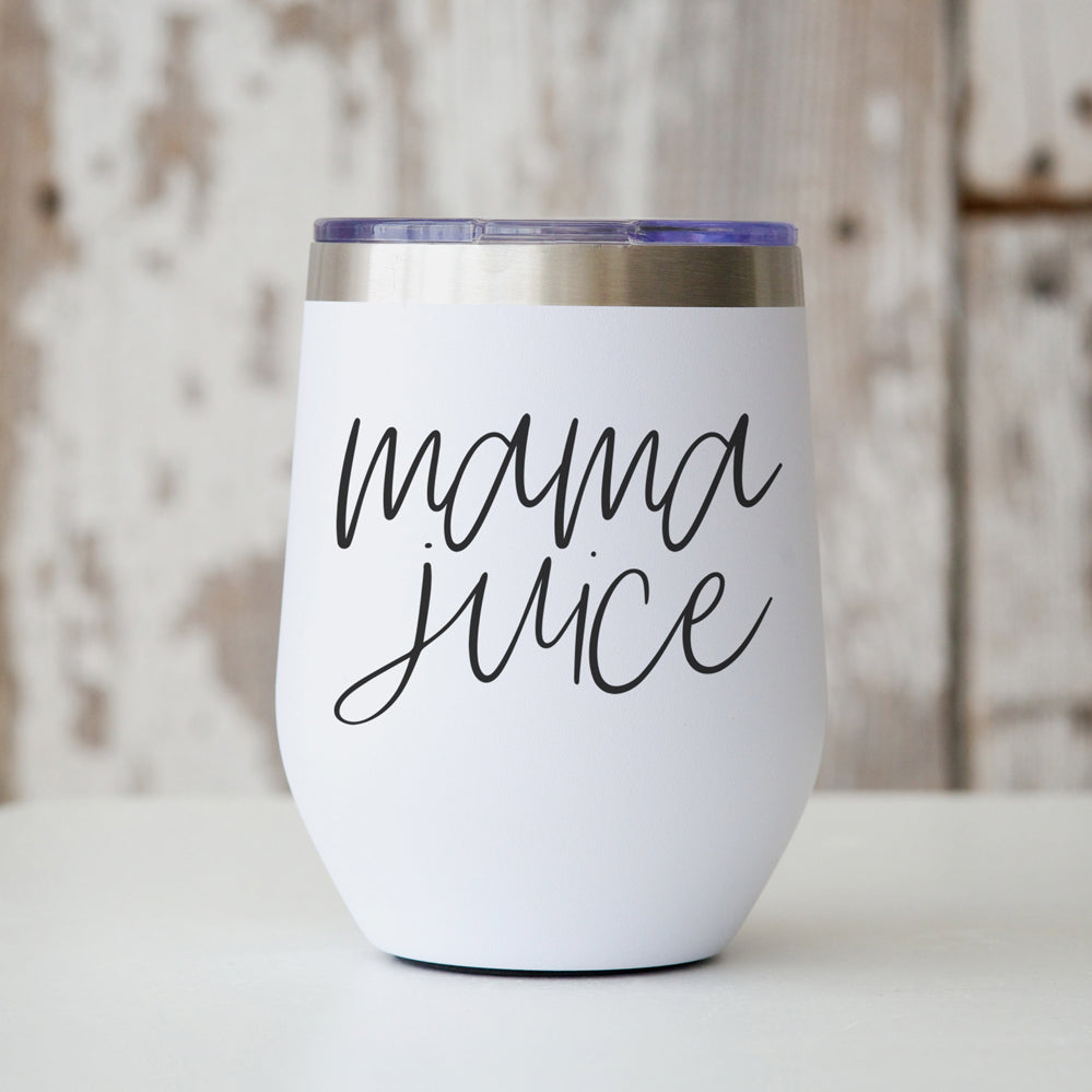 Mama Juice 12oz Stainless Steel Travel Mug With Lid BPA Free Insulated Coffee Tea Cup