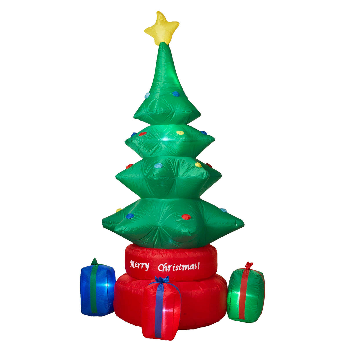 Árbol eléctrico giratorio iluminado de 8 pies