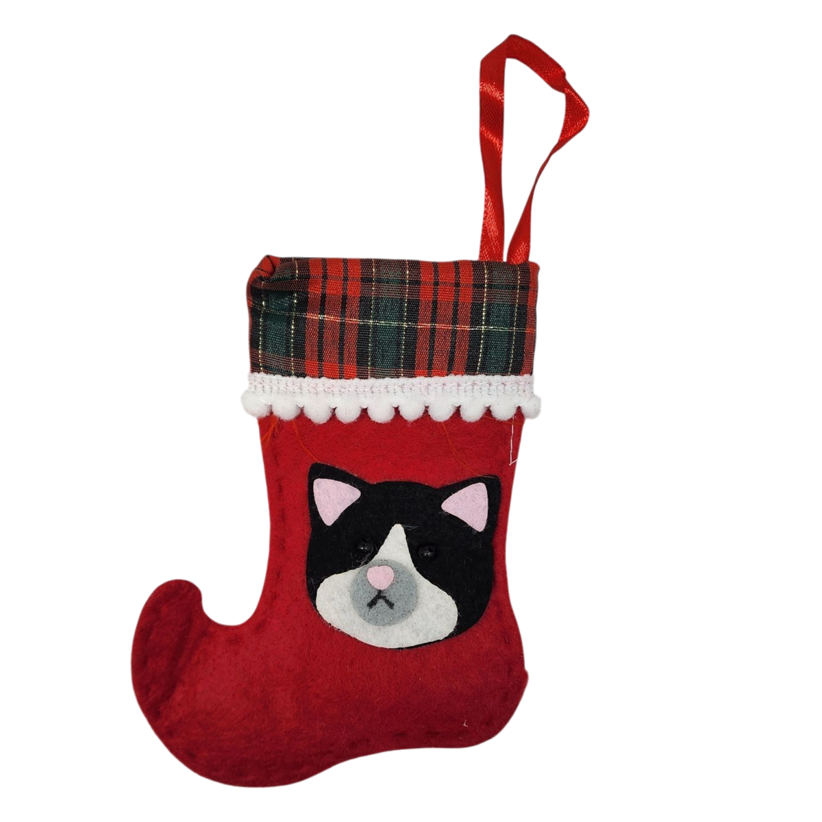 Kitty Mini Stocking Ornament - Tuxedo