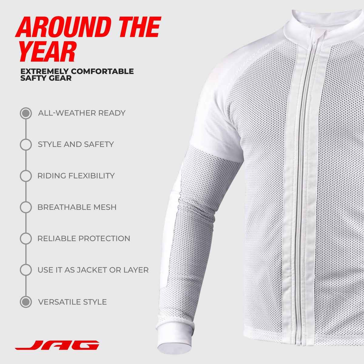 Camisa de motocicleta de malla JAG | Protección con certificación CE