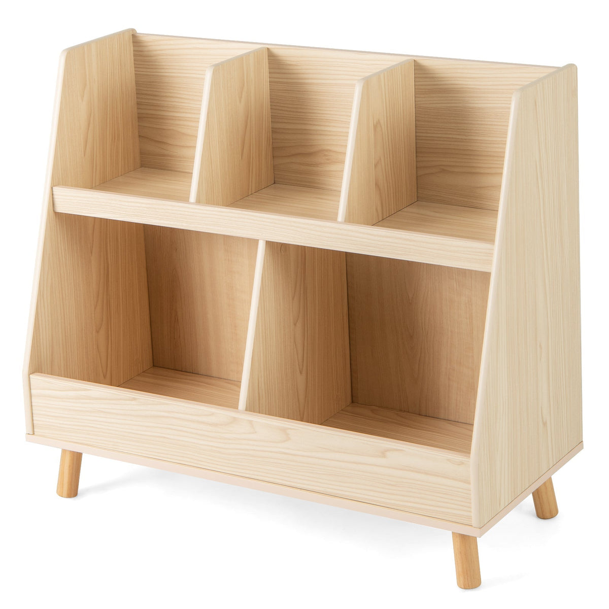 5-Cube Kids Bookshelf and Toy Organizer with Anti-Tipping Kits