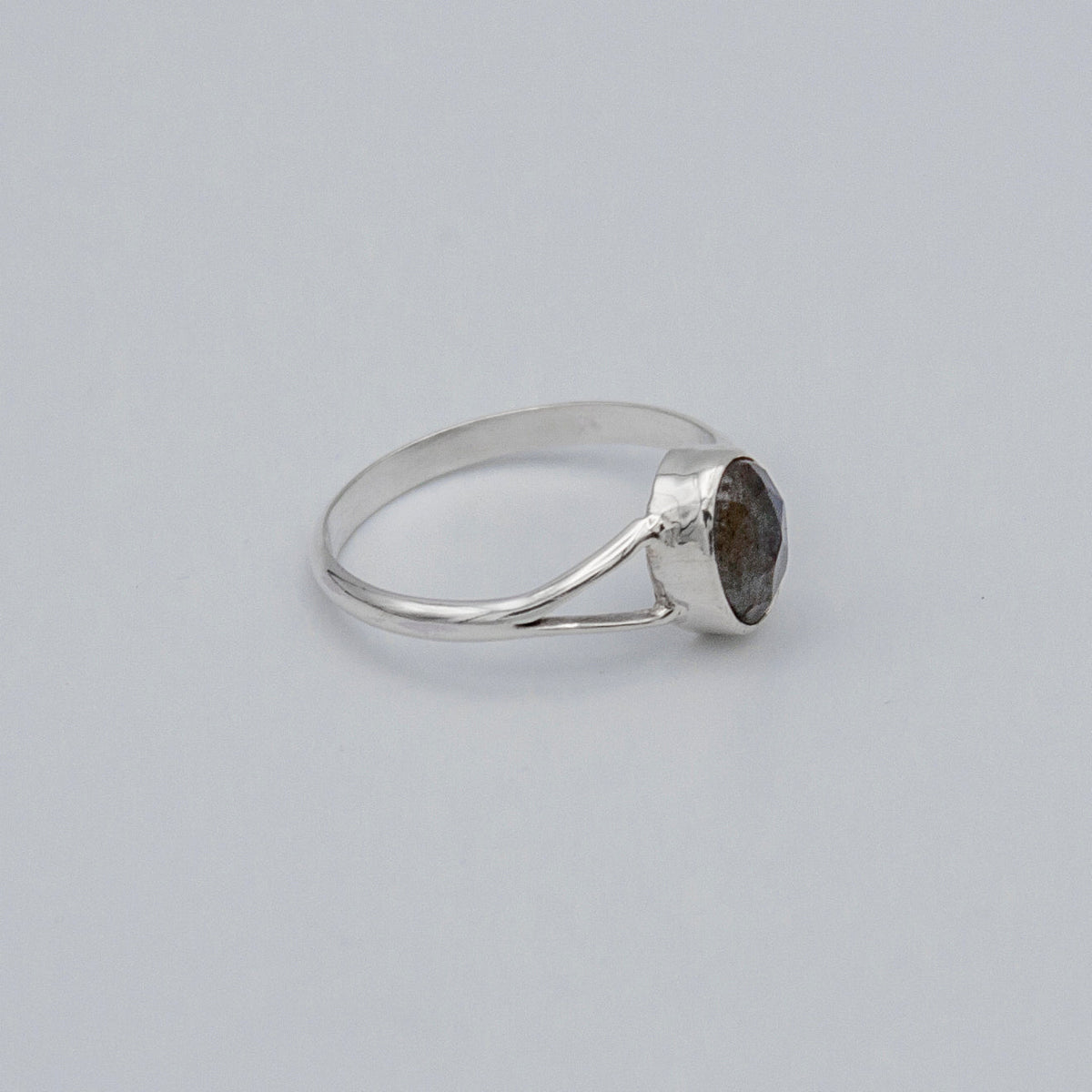 Labradorite Sterling Silver Ring Oval Stone Boho Adjustable