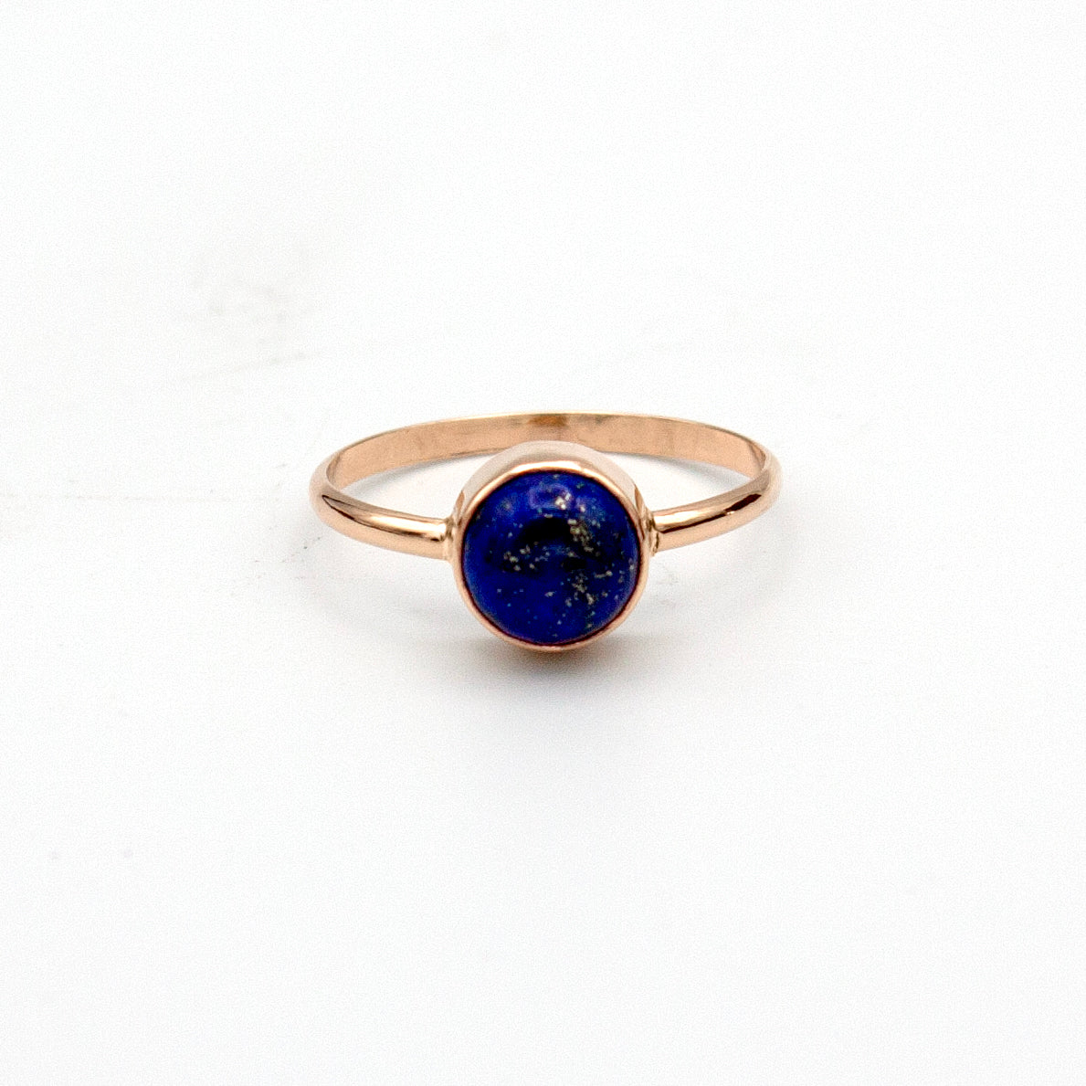 Lapis Lazuli 14K Gold Filled Stacking Ring Deep Blue